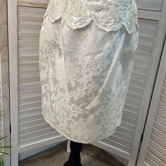 Jessica McClintock Gunne Sax Vintage 80s Strapless Prom Dress 13/14 - Picture 4 of 12